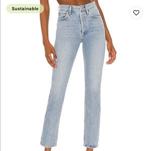 Agolde Riley Straight Jeans in Dimension